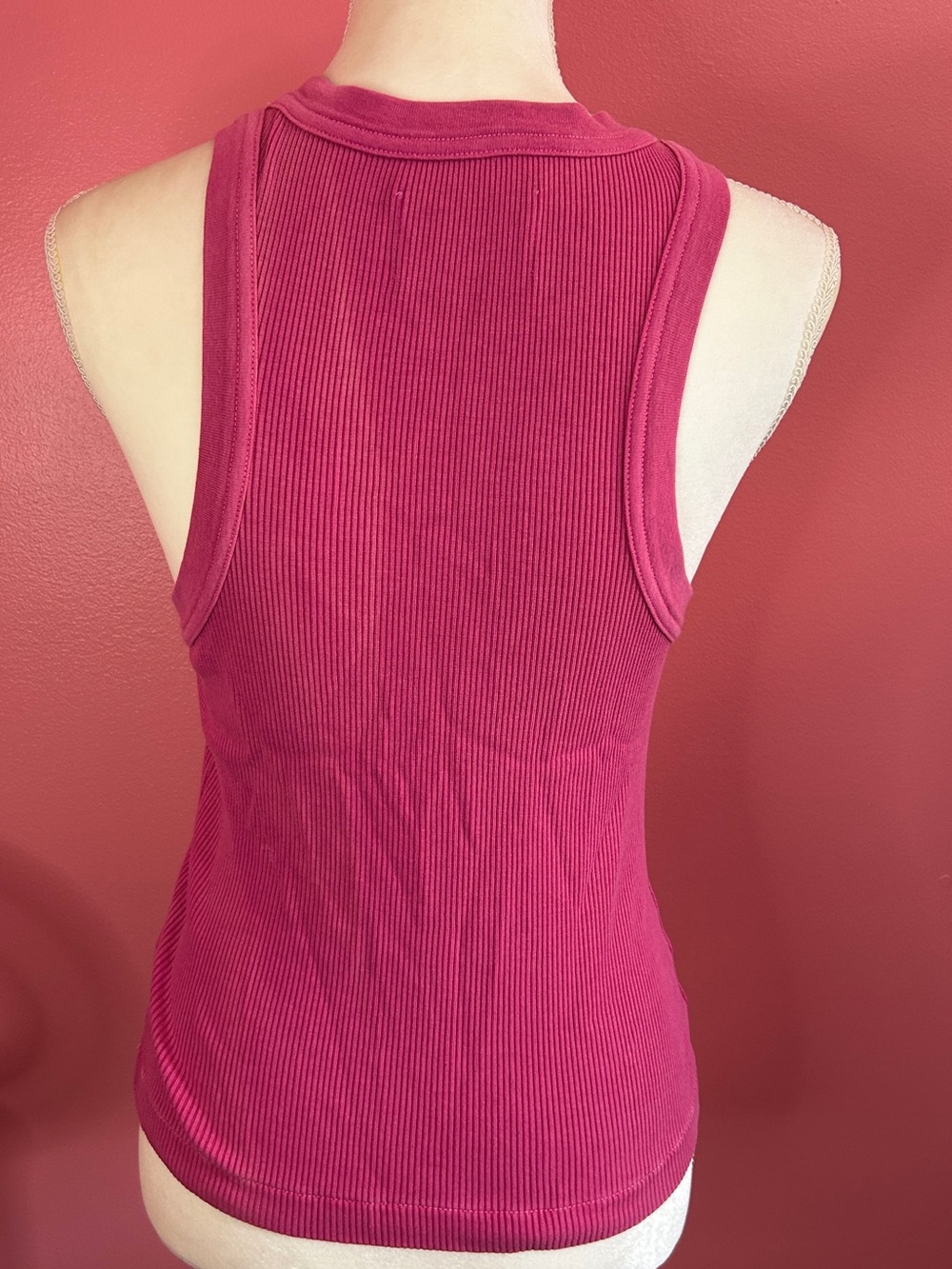 Citizens of Humanity Isabel Ribbed Tank Top Raspberry Pink S Organic Cotton - Picture 4 of 10